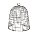 The Wire Bell Cloches - Set of 2 from Park Designs feature thin metal wires in a grid pattern and a ring handle on top. Open at the bottom, they're ideal as decorative cloches for your home or garden.