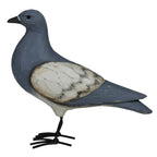The HomArt Pigeon, Wood is a hand-painted wooden pigeon figurine with a blue-gray body, white and gray wings, and black details on thin metal legs—ideal as nature-inspired decor for your home.