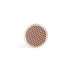 Against a white background, Enlighten the Occasion's Pink Matches in a Corked Vial are displayed, their round tips featuring a brown honeycomb pattern that resembles textured matchstick heads.