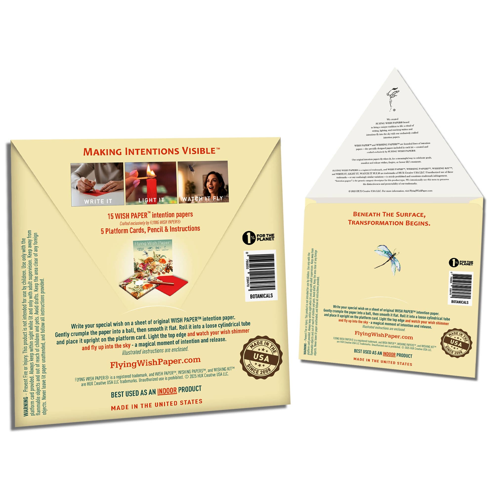 A close-up of a Flying Wish Paper® envelope by FLYING WISH PAPER®, perfect for holding intention sheets or wishing papers.