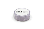 A roll of Pastel Lavender Washi Tape by mt masking tape wrapped in clear plastic.