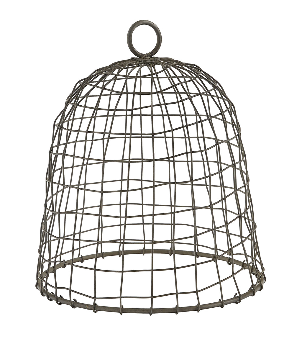 The Wire Bell Cloches - Set of 2 from Park Designs feature dome-shaped iron covers with circular top loops, perfect for protecting plants or displaying decor and adding charm to your garden or home.