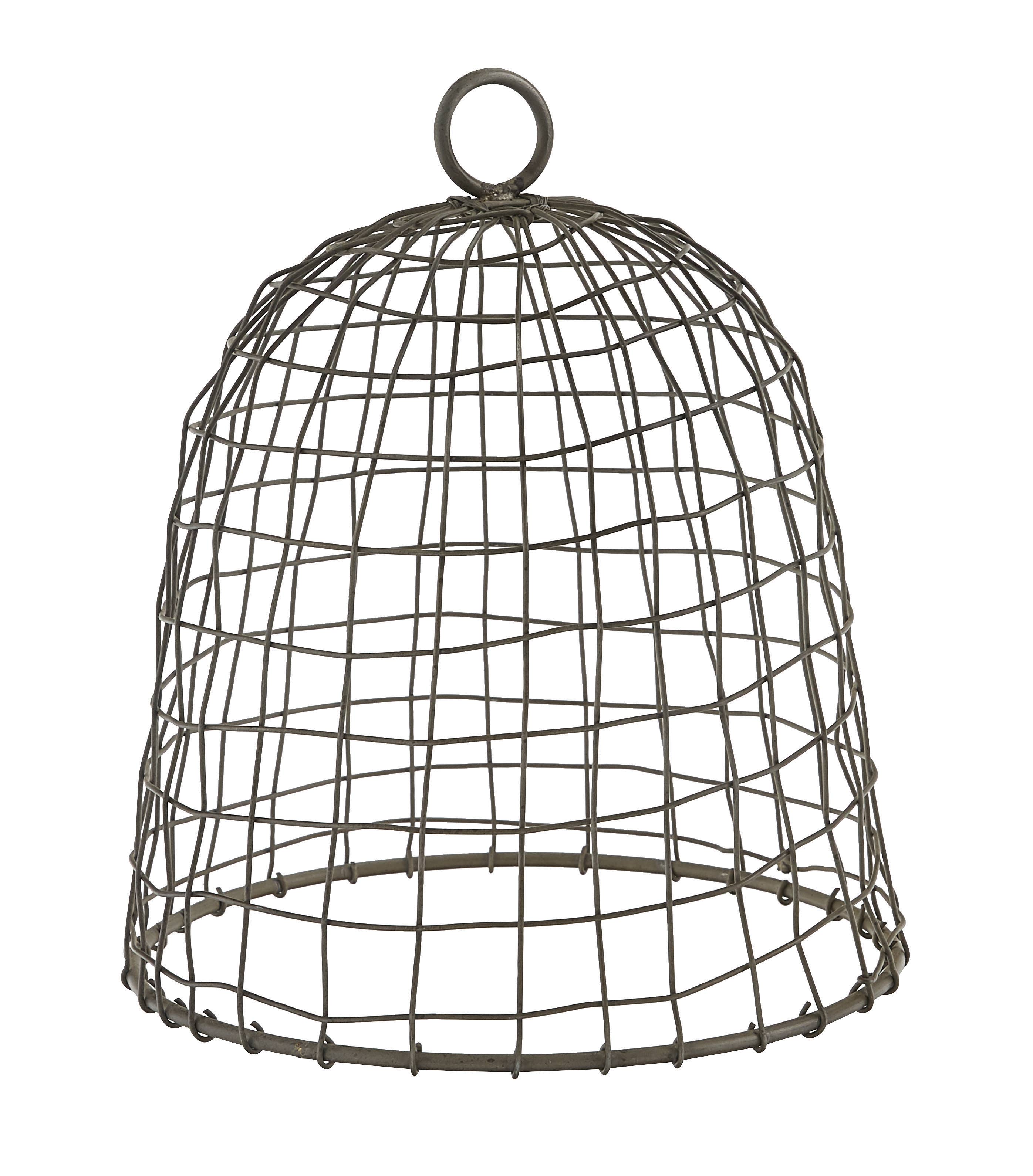 The Wire Bell Cloches - Set of 2 from Park Designs feature dome-shaped iron covers with circular top loops, perfect for protecting plants or displaying decor and adding charm to your garden or home.