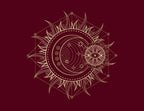 Experience mystical inspiration with “Spells: A Little Deck of Enchantments” by Lorriane Anderson from Simon & Schuster. This enchanting 40-page flashcard set features gold line art designs—including crescent moons, stylized sun rays, lunar phases, eyes, and geometric motifs—set against a maroon background for a celestial, witchy aesthetic. Perfect as artwork for spell cards or anyone drawn to magical themes.