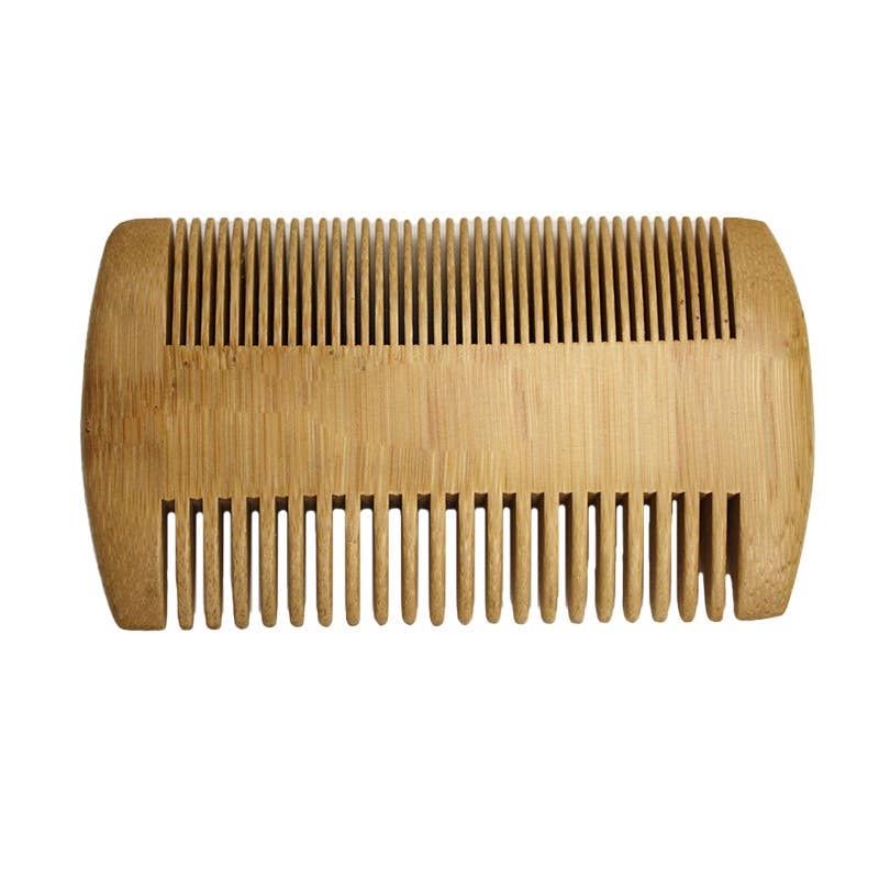 The Koppers Home Double Sided Tiny Comb features closely spaced teeth on one side and widely spaced teeth on the other, ideal for beard grooming, shown against a white background.