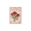 A beige packet labeled 123 Farm Paper Soap – Rose Scent, Travel Size, 50 Sheets features red roses and green leaves. The eco-friendly packaging contains 50 handwashing sheets.