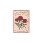 A beige packet labeled 123 Farm Paper Soap – Rose Scent, Travel Size, 50 Sheets features red roses and green leaves. The eco-friendly packaging contains 50 handwashing sheets.