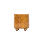 The Foreside Home & Garden Glossy Brown Ceramic Planter Pot is a small, cylindrical planter with a reactive glaze and three short legs, shown isolated on a white background.