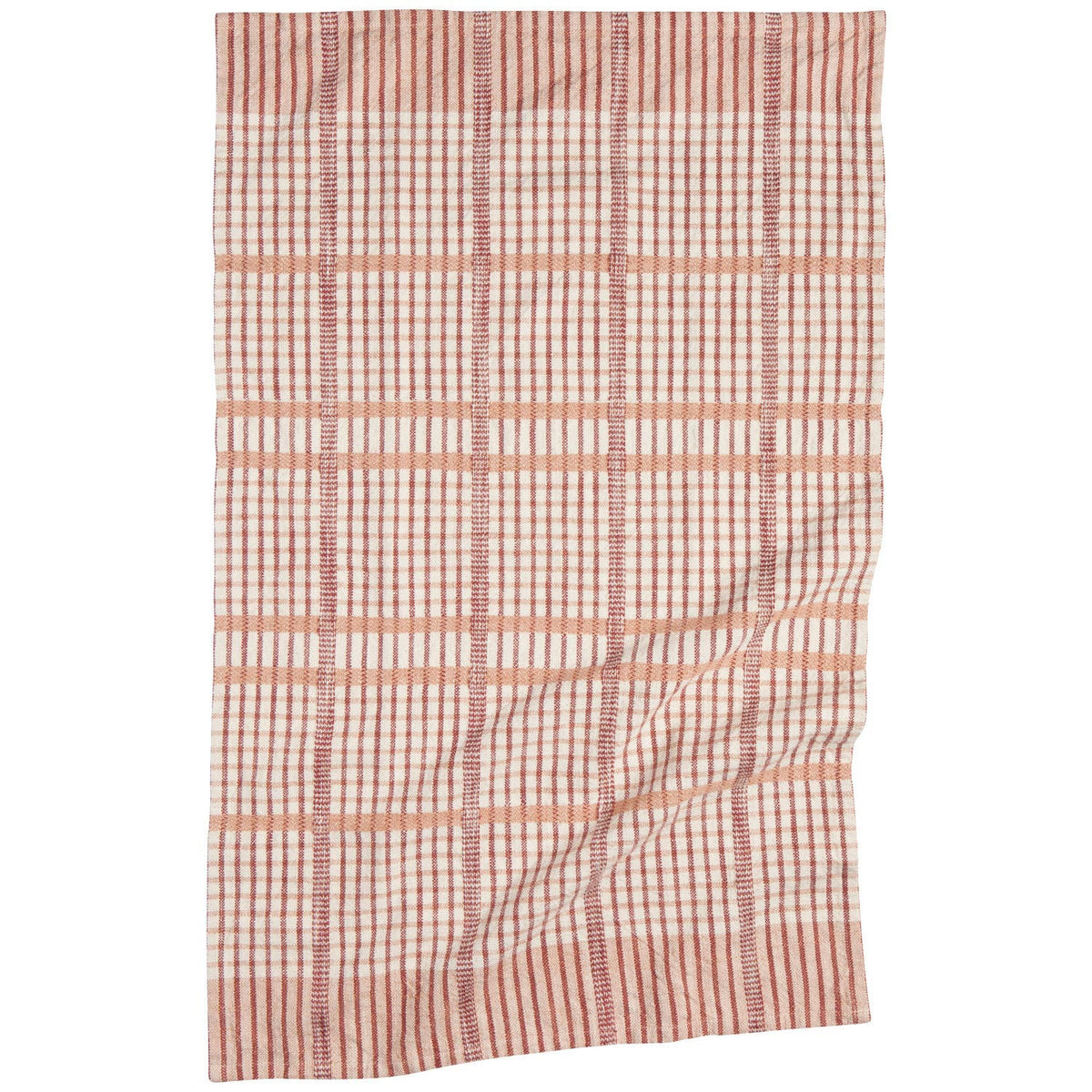 The Bisque Finley Check Dishtowels Set of 2 by Danica Heirloom features a classic red and white plaid cotton design—wrinkle-ready and ideal for any kitchen.