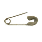 A single HomArt Safety Pin - Lrg - Nickel is shown open on a white background.