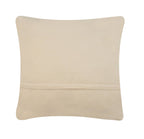 The Snail's Pace w/Pom Pom Eyes Hook Pillow by Elizabeth Olwen for Peking Handicraft is a square beige pillow with a visible horizontal seam on the back, shown against a plain white background.