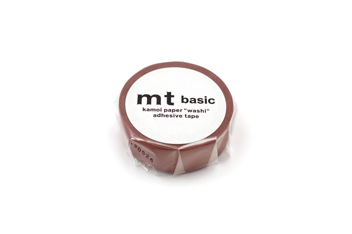 A roll of reddish-brown mt masking tape (Sweet Bella) in clear plastic packaging.