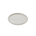 The Scalloped Plate S by Indaba Trading is a round, white stoneware plate with a wavy scalloped edge, displayed on a plain white background.