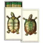 Matches - Turtles by HomArt: A box of safety matches with a vintage turtle illustration, featuring a green and brown shell—both decorative and practical, ideal as a charming hostess gift or unique accent for any home.