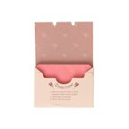 An open 123 Farm Paper Soap – Rose Scent, Travel Size (50 Sheets) box reveals pink handwashing sheets. Floral packaging provides eco-friendly use instructions: remove sheet with dry hands, add water, lather, then rinse.
