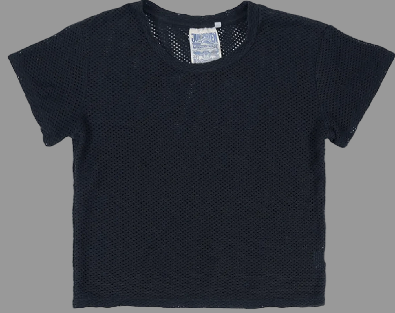 Black textured t-shirt on a white background